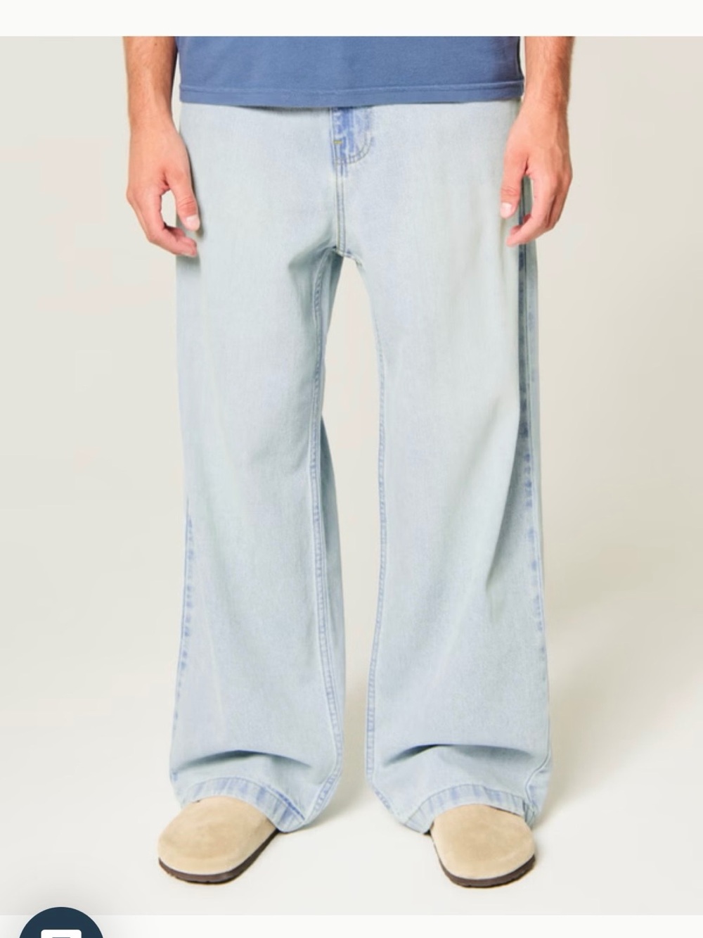 Hollister Men's Super Baggy Jeans - Light Blue Wash